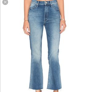 Mother hustler fray cropped jeans 26
